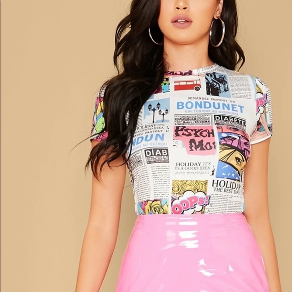 SHEIN Tops - comic print tee 🤩